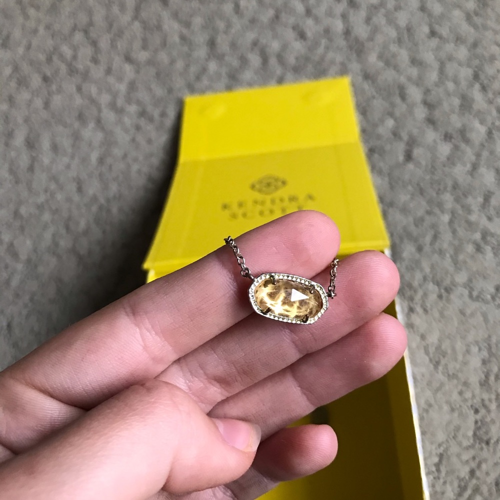 Topaz birthstone Kendra Scott necklace and box